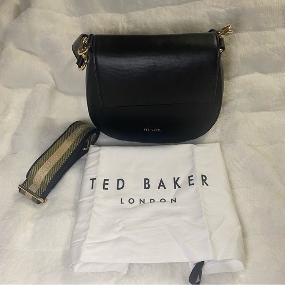 New W/Tags Ted Baker Darcell Leather Saddle Bag in Black - Picture 8 of 15